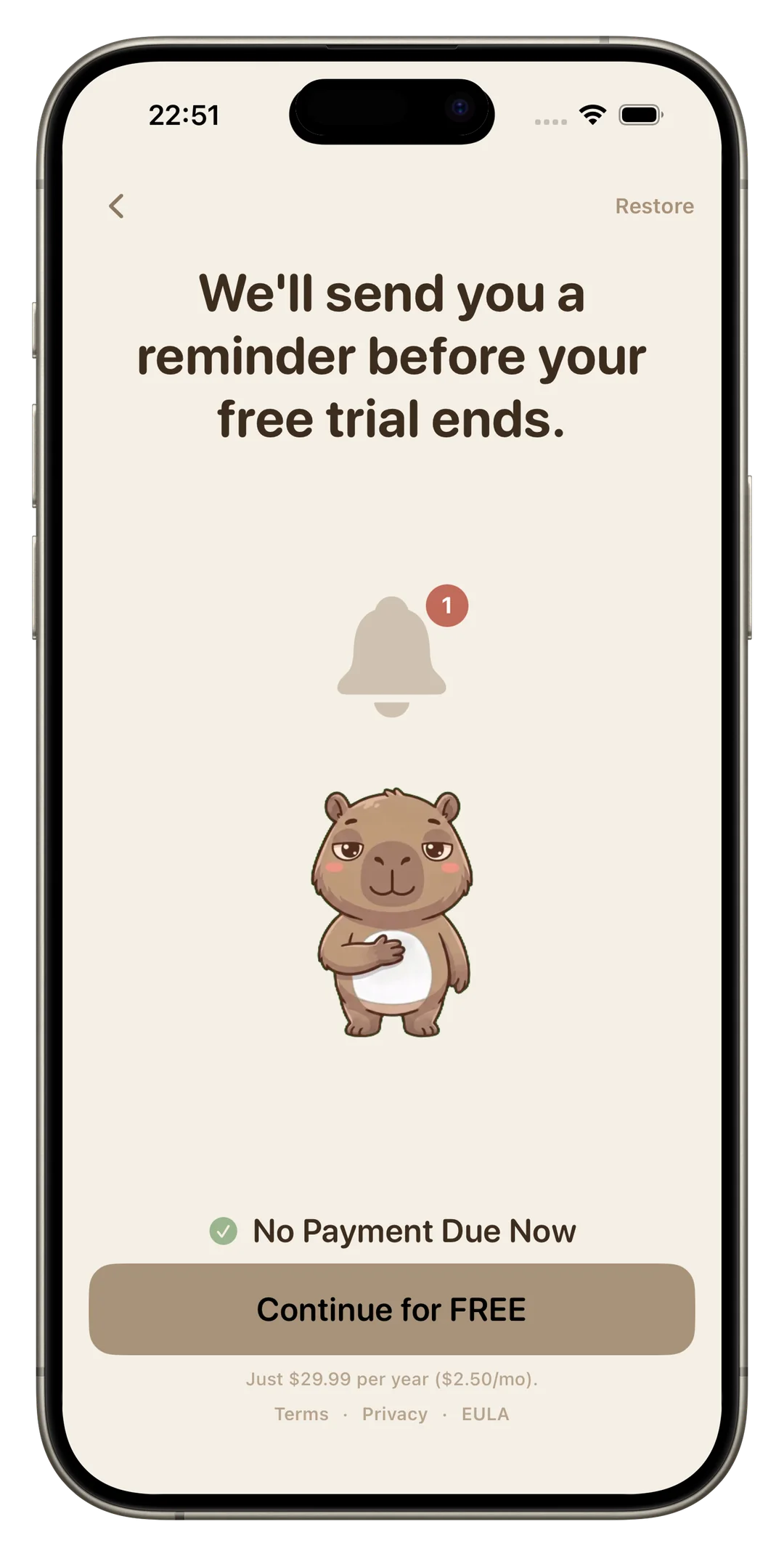 Trial reminder